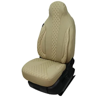 Abbildung von Maß Sitzbezüge Schonbezüge Fahrer &amp; Beifahrer kompatibel mit Wohnmobil Pössl Weinsberg Knaus Adria Dethleffs Carthago Bürstner Eura Mobil Pilote Laika Kabe Chausson Hobby PL405 (Beige)