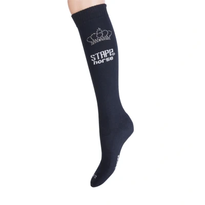 Abbildung von Stapp Horse Reitsocken Crown Marine Strass Silber 39 42