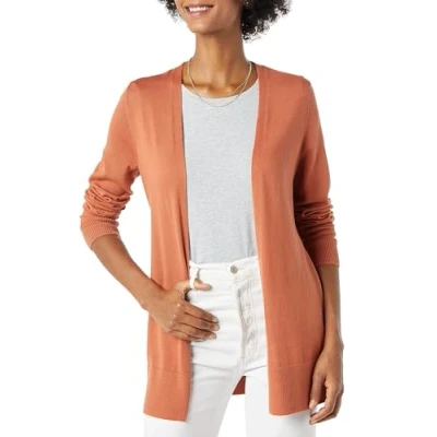 Abbildung von Amazon Essentials Damen Leichte Strickjacke, Vorne Offen (Erhältlich In Übergröße), Karamell, S