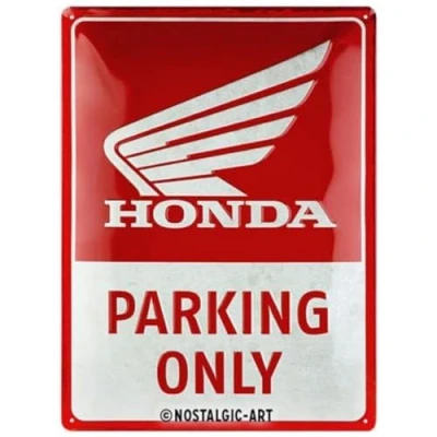 Abbildung von Nostalgic Art Retro Blechschild, 30 x 40 cm, Honda MC Parking Only Geschenk Idee für Biker, aus Metall, Vintage Design