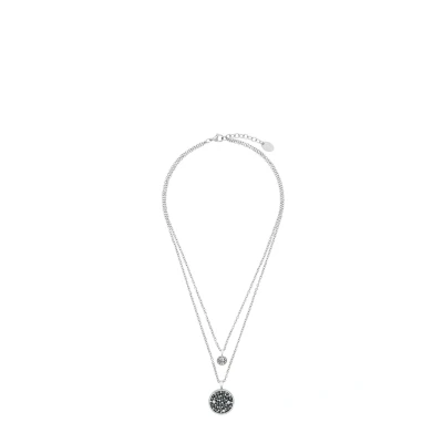 Abbildung von s.Oliver Kette mit rundem Anhänger für Damen, Kristalle von Swarovski und Edelstahl, Silber