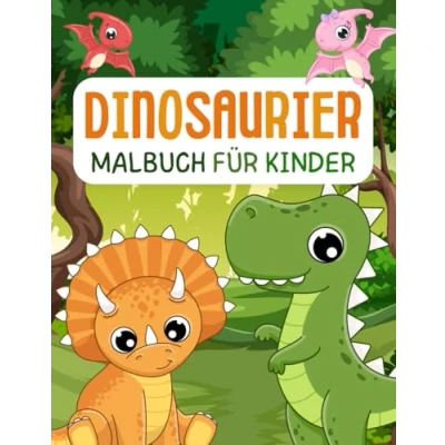 Abbildung von Dinosaurier Malbuch für Kinder ab 3 Jahren: Mit 39 süßen Motiven zum Ausmalen