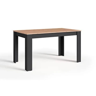 Abbildung von byLIVING Esstisch NORI/Moderner Küchentisch in Eiche Optik/Untergestell Melamin anthrazit/Großer Tisch / 120 x 80, H 75 cm