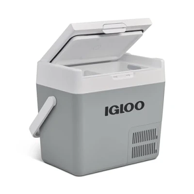 Abbildung von IGLOO ICF 18 Kompressor Kühlbox 19 Liter, 12/24 V und 230 V, Mini Kühlschrank C bis 20 für Auto, LKW, Boot, Wohnmobil Steckdose