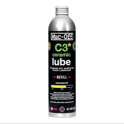 Abbildung von Muc Off C3 Ceramic Dry Chain Lube Trocken Kettenöl Fahrrad, 300 ml Premium Schmierfett Kettenfett, Kettenspray Mit UV Tracer Farbstoff Für Trockene und Staubige Bedingungen