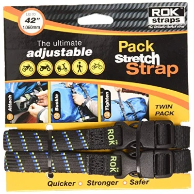 Abbildung von Oxford ROK305 Rok Straps verstellbare Riemen MD, 16 mm, Schwarz + Blau/Grün,