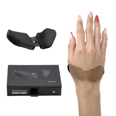 Abbildung von DELTAHUB Carpio 2.0 ergonomische Handgelenkauflage für Rechtshänder, Handgelenkstütze bei Benutzung der PC Maus, Reduziert Überstreckung, Ermüdung &amp; Handgelenkschmerz, leichtes Gleiten Large/Grau