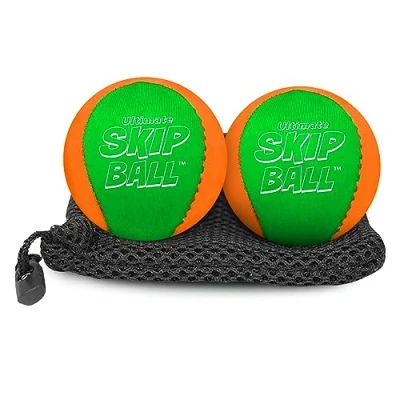 Abbildung von Activ Life Skip Wasserspringender Fußball Freizeitball 2 Zoll Kinderball mit Sprungscheibe, 2er Pack, Grün/Orange