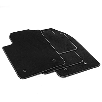 Abbildung von MDM PRO 4998 Fußmatten für Alfa Romeo Giulietta 05.2010&gt;, Passgenau Velours Kunstlederkanten und doppelten Steppnaht Chromnähte, black