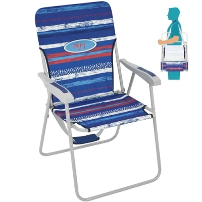 Abbildung von #WEJOY Klappstuhl Leicht Tragbar Campingstuhl Faltbar Stark Stabil Langlebig für Garten Balkon und Festival Outdoor als Angelstuhl Camping Stuhl Max Hold bis 136 Kg (300 Lbs) gestreift Blau