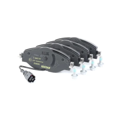 Abbildung von TEXTAR 2568301 Bremsbelagsatz inkl. Verschleißwarnkontakt mit Bremssattelschrauben VOLKSWAGEN: Golf 7 Variant, SKODA: Octavia 3 Combi