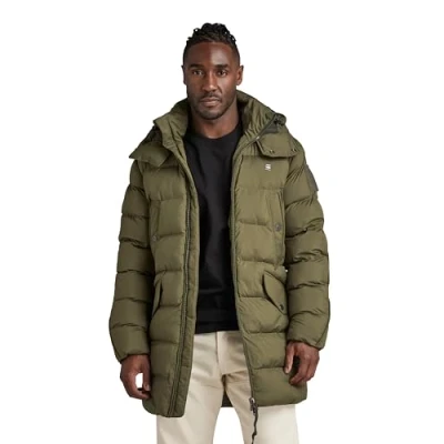 Abbildung von G Star Whistler Padded Hooded Parka Wintermantel, Herren, Größe: XS, Dark olive