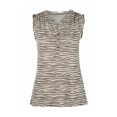 Abbildung von Lascana Top, Damen, Größe: 32/34, Taupe/bedruckt