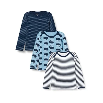 Abbildung von Care Unisex Baby T Shirt LS AOP (3 Pack) Langarmshirts, Sky Blue (720), 56 (6er