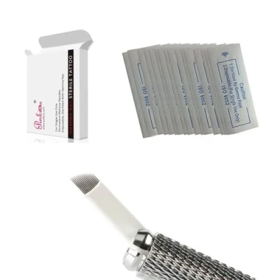 Abbildung von Pinkiou 12 Pin Microblading Nadeln Augenbrauen Tattoo Klingen für Tool (50 Stück)