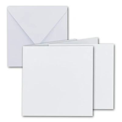 Abbildung von 30x Quadratisches Falt Karten Set 15 x cm mit Brief Umschlägen &amp; Einlegeblättern Hochweiss FarbenFroh by GUSTAV NEUSER