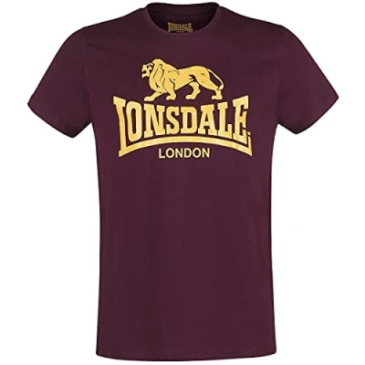 Abbildung von Lonsdale Normale Passform LOGO Tshirt print, Herren, Größe: Small, Vintage oxblood