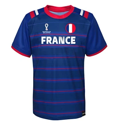 Abbildung von FIFA Herren Offizielle Weltmeisterschaft 2022 Classic Short Sleeve Frankreich T Shirt, Blau, XXL