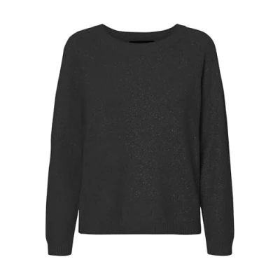Abbildung von VERO MODA Damen Vmdoffyshine Ls O Neck Blouse Rep Noos Strickpullover, Black/Detail:W. DTM Lurex, M