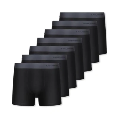 Abbildung von FM London 7er Pack Boxershorts für Herren ohne Etikett Atmungsaktive, Weiche und Dehnbare Unterhosen Männer mit Hohem Baumwollanteil, Schwarz, XXL