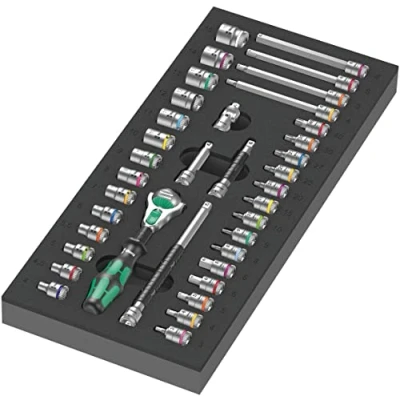 Abbildung von Wera 05150110001 9720 Schaumstoffeinlage, 8000 A Zyklop Knarre 1/4&quot; Set 1, 37 teilig