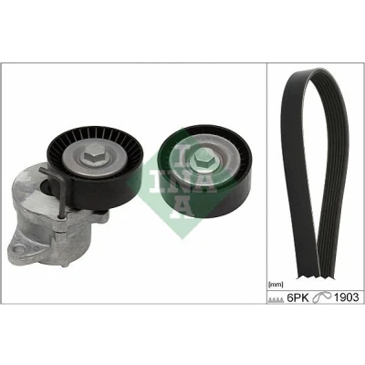 Abbildung von INA 529 0348 10 Keilrippenriemensatz Generatorfreilauf prüfen und ggf. erneuern OPEL: Astra J Sports Tourer, Insignia A Tourer