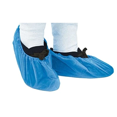 Abbildung von Überschuhe PE Einmal stark/Strong ca. 4.0 gr dick! Original Tiga Med Qualität 100 Stück OP Schuhüberzieher blau Überziehschuhe Einweg Schuhüberzug