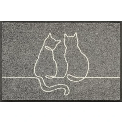 Abbildung von wash+dry Fußmatte, Lovetails 50x75cm, innen und außen, waschbar, grau