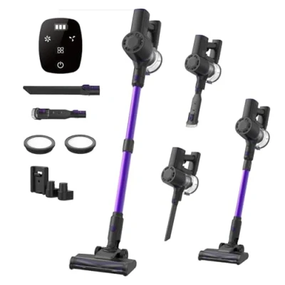 Abbildung von Vexilar V8PRO Akku Staubsauger mit Touchscreen, Kabellos 45min Laufzeit, 35KPa Akkustaubsauger, Handstaubsauger bessere bodenbürste, Vacuum Cleaner für Tierhaar