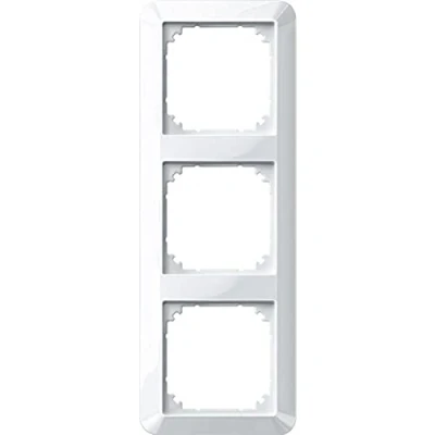 Abbildung von Schneider Electric Merten 389319 1 M Rahmen 3 fach für Steckdosen und Schalter, Polarweiß glänzend, Made in Germnay [Energieklasse B]