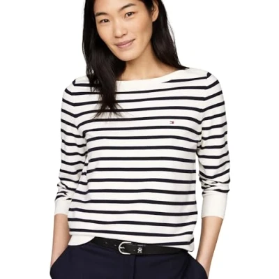 Abbildung von Tommy Hilfiger Strickpullover Ivory petal desert sky stp, Damen, Größe: XXS, stp