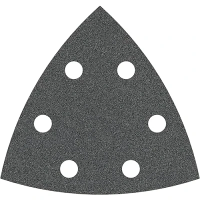 Abbildung von Bosch 5x PRO Plastic and Hard Stone F355 Schleifblatt (für Beton, Harter Stein, Ø 93x93 mm, Körnung 80, Professional Zubehör Multifunktionswerkzeug, Deltaschleifer)