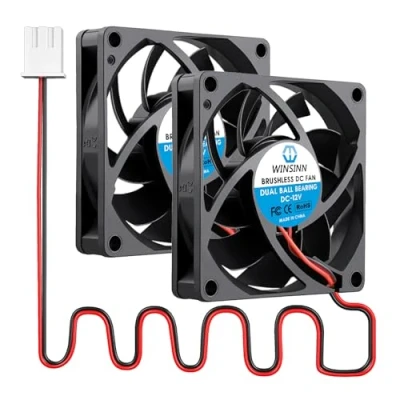 Abbildung von WINSINN DC 70mm Lüfter 12V 7015 Doppelkugellager 12 Volt bürstenlose Kühlung 70x15mm 2PIN (2er Pack)