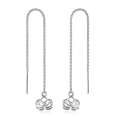 Abbildung von MATERIA by Matthias Wagner Durchzieher Ohrringe Silber 925 Damen Lotus Blume SO 114