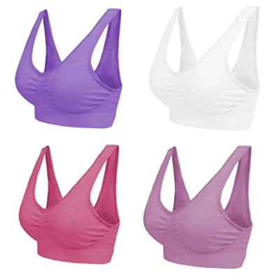 Abbildung von Boolavard Comfort BH Seamless Bustier Freizeit und Sport BH, Sporttop, Nahtlos, Form Top ohne Bügel, Ahh Bra Wohlfühl (S: 76 81cm (65A 70B), Weiß Licht violett Lila Rosa)