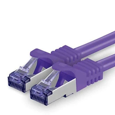 Abbildung von 1aTTack.de Cat.7 Netzwerkkabel 3,0 m Violett 1 Stück Cat7 Patchkabel (SFTP/PIMF/LSZH) Rohkabel 10 Gb/s mit Rj 45 Stecker Cat.6a x 3 Meter