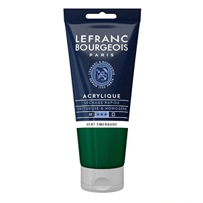 Abbildung von Lefranc Bourgeois 300470 Fine Acrylfarbe Chromoxydgrün Feurig, 80ml Tube, cremige auf Wasserbasis, schnell trocknend, lichtecht, wasserfest