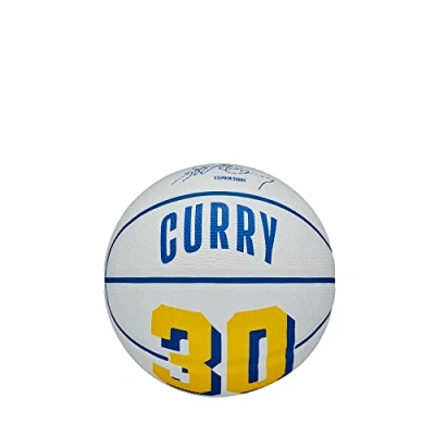Abbildung von Wilson Basketball, NBA Player Icon Mini, Stephen Curry, Golden State Warriors, Outdoor und Indoor, Größe: 3, Blau/Gelb