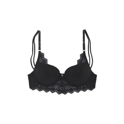 Abbildung von s.Oliver Push up BH »Romane«, mit Bügel und graphischer Spitze in transparenter Optik, Dessous