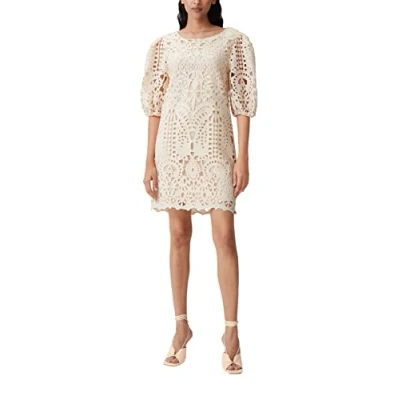 Abbildung von comma Kurzes MIT Lochstickerei Freizeitkleid, Damen, Größe: 42, Beige