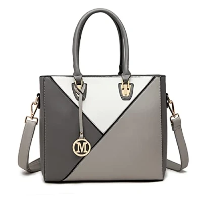 Abbildung von Miss Lulu Damen Handtasche Shopper Mehrfarbig Groß für Büro Schule Reise