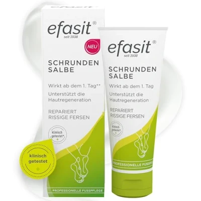 Abbildung von efasit Schrundensalbe Fußcreme für rissige Fersen und Schrunden, Füße wirkt ab dem 1. Tag, reichhaltig aber nicht fettend, 60 ml