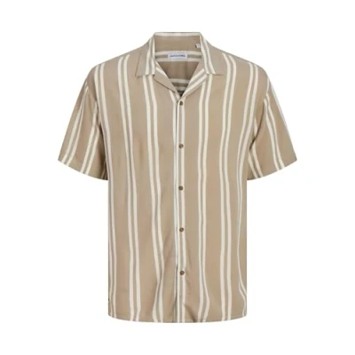 Abbildung von Jack &amp; Jones Jjejeff Stripe Resort Shirt Hemd, Herren, Größe: 6XL, Crockery