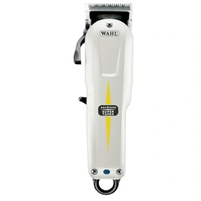 Abbildung von Wahl Cordless Super Taper Professioneller Netz Haarschneider zur Entfernung von Haarwuchs und zum Verjüngen, Schwarz/Weiß
