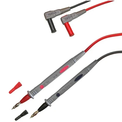 Abbildung von PeakTech Messspitzen für Multimeter 120 cm Flexible Messleitungen &amp; mit 4mm Stecker 1000V AC/DC, 10A, CAT III/IV Messkabel Prüfspitzen Grau/Rot/Schwarz