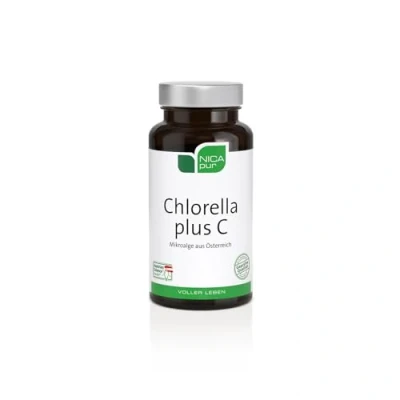 Abbildung von NICApur Chlorella plus C mit Vitamin B12 und 90 Kapseln