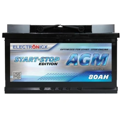 Abbildung von Electronicx Agm Autobatterie 80ah 12v Wartungsfreie, Auslaufsichere Starterbatterie Für Start stopp Fahrzeuge Schnellladefähig Und Langlebig Batterie Autos Transporter