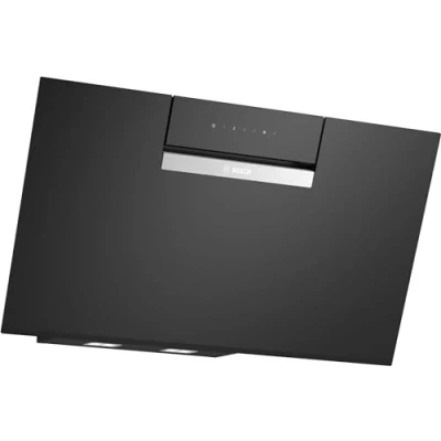 Abbildung von Bosch DWJ87FN60, Serie 4 Smarte Dunstabzughaube, 60 cm breit, Wandesse Made in Germany, Umluft, EcoSilence Drive leiser und effizienter Motor, Übers Kochfeld steuerbar, Klarglas Schwarz