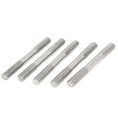 Abbildung von sourcing map 5 Stück Doppelend Gewindestift Schraube M8 x 80mm aus A2 Edelstahl