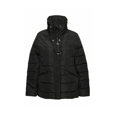 Abbildung von Ulla Popken Damen Steppjacke Mit Leichter Wattierung, Stehkragen, Eingriffstatschen Jacke, Schwarz, 42 44 EU